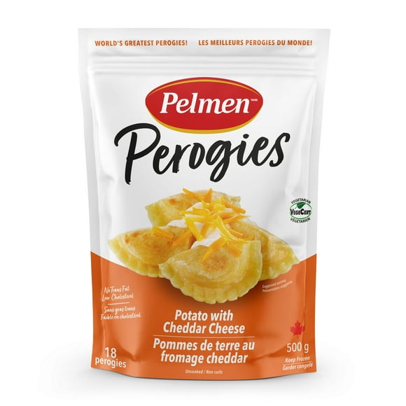 Pelmen Potato with Cheddar Cheese Perogies, 500g Bag, WORLD'S GREATEST PEROGIES!
