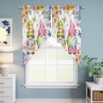 thumbnail image 6 of Swag Curtains Valances for Windows, Spring Gnomes Easter Short Kitchen Window Curtains Over Sink, Flowers Butterflies Cafe Curtains Panel Set Of 2,Rod Pocket, 36 Inches Length White, 6 of 9