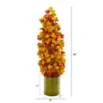 thumbnail image 2 of Nearly Natural 41in. Autumn Maple Artificial Tree in Green Metal Planter, 2 of 2