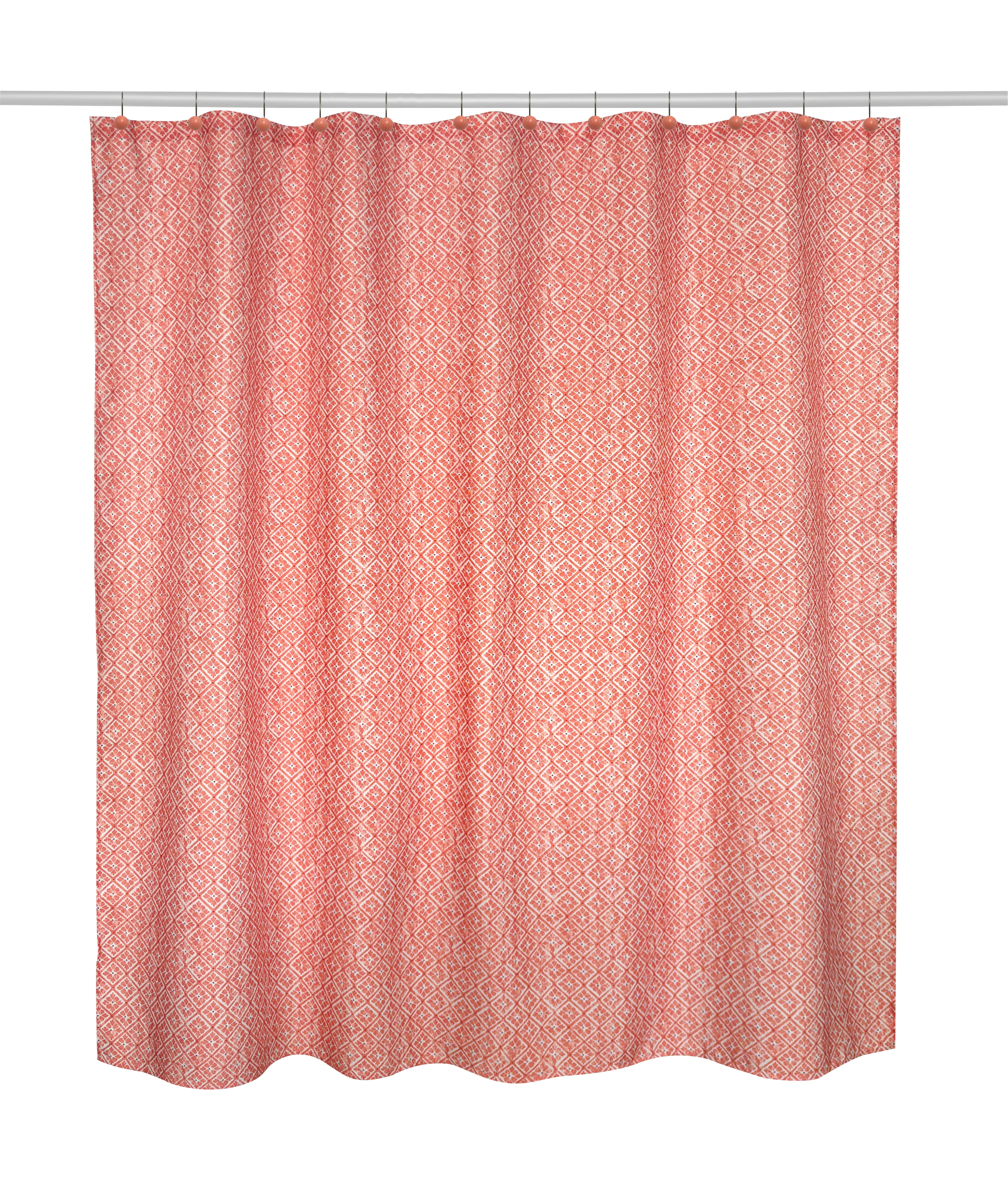 Mainstays by Becky G. & Alejandra 13-Piece Geometric Tile Fabric Shower Curtain Set