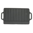 thumbnail image 2 of Cast Iron Teppanyaki Plate Thickened Rectangular Double Sided Barbecue Grill for Household, 2 of 7