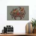 thumbnail image 2 of Dungeness Crab Tattoo Design (12x18 Aluminum Art, Indoor Outdoor Metal Sign Decor), 2 of 5