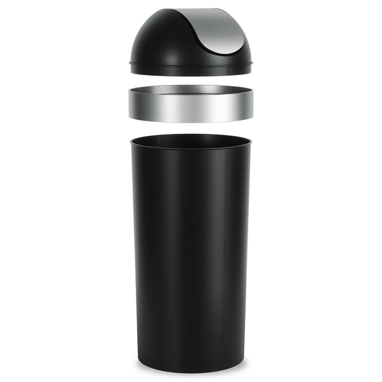 Umbra Venti 16 gal Tall Trash Can, Full Size Garbage, Swing Top