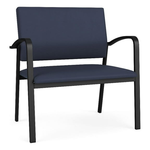Newport Reception Waiting Room 18.5" Bariatric Chair / Black Steel / Blue
