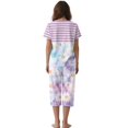 thumbnail image 2 of DISNIMO Daisy Printed Womens Pajama Set, Tie Dye Printed Sleepwear Soft 2 Piece Pjs Set Short Sleeve Tops and Capri Pant Lounge, XL, 2 of 7
