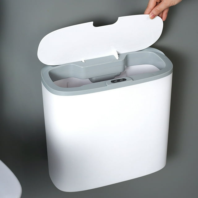 Touchless Sensor Trash Can, 13 Liter/3.4 Gallon Small Capacity, with Lid Sensor, Kitchen Bin Recycling for Kitchen, Living Room, Office, Silent Open and Close, USB Charging