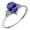 Created-Tanzanite, variant on 10k White Solid Gold Pear-shape Created Ruby and Natural Diamond Birthstone Engagement Ring