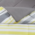 thumbnail image 6 of Mainstays Grey and Yellow Stripe 8 Piece Bed in a Bag Comforter Set with Sheets, Queen, 6 of 8