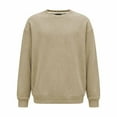 thumbnail image 3 of Generic Men's Crewneck Sweatshirt Corduroy Knit Long Sleeve Pullover Tops Fleece Casual Loose Athletic Thermal Sweater, 3 of 5