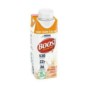 BOOST Very High Calorie Nutritional Drink, Creamy Strawberry, 8 Ounce (Each)