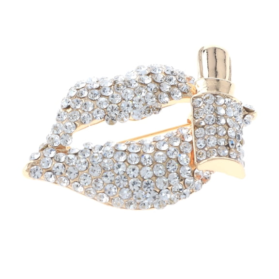Crystal Lips Brooch