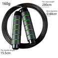 thumbnail image 2 of Weighted Jump Rope, Foam Handle Corded Fit Fat Burning Aerobic Endurance Training for Men Women Kid - green black, 2 of 5