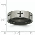 thumbnail image 5 of Titanium 7mm Cross Black IP-plated Brushed & Polished Band, 5 of 10