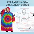 thumbnail image 4 of Oversized Wearable Blanket Hoodie,Rainbow Tie Dye Mandala Pattern Sherpa Blanket Hoodie with Super Pockets,Super Warm Fuzzy Pullover for Women & Men, 4 of 6