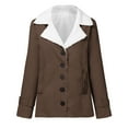thumbnail image 5 of Spring Savings Clearance Lindreshi Womens Shackets Coat in Clothing Clearance Women's Fashion Long Sleeve Pocket Plush Button Coat, 5 of 5