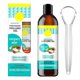 thumbnail image 1 of Coconut Oil Pulling With Tongue Scraper, Whitening Pulling Oil Mouthwash, Peppermint Essential Oil For Fresh Breath, Teeth Whitening, 1 of 5