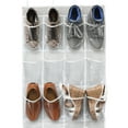 thumbnail image 3 of Simple Houseware Crystal Clear Over The Door Hanging Shoe Organizer, Large Pockets, 24 Pockets, Gray, 3 of 4