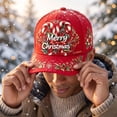 thumbnail image 5 of Red Ajustable Christmas Baseball Hat for Women & Men, Colorful Embroidered Funny Xmas Holiday Twill Cotton Cap, Christmas & New Year Gifts, 5 of 5