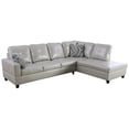 thumbnail image 5 of Star Home Living Corp Harry Faux Leather Right Sectional Sofa in Silver Powder, 5 of 5