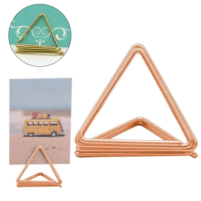 Mohdy Rose Gold Memo Clip,Creative Cute 2 Layer 3D Card Holder Love Seat Holder Metal Vertical Desktop Message Note Holder,Triangular Business Card Holder,Material:Iron