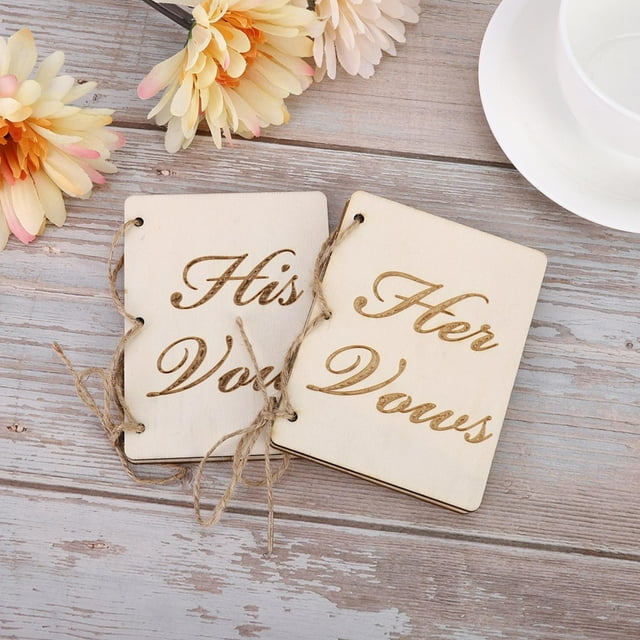 Wedding Guest Book, Wedding Vow Book Keepsakes,2pcs Wedding Ceremony Party Vow Booklets Oath Book Props Decoration Accessory