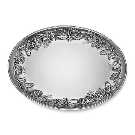 UPC 882864821423 product image for Lenox Pinecone & Holly 19-Inch Oval Serving Platter in Silver | upcitemdb.com