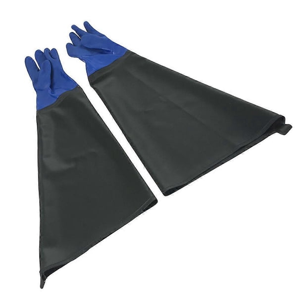 Heavy Duty Rubber Gloves for Protection Use 1Pair Waterproof PVC Reusable Gloves