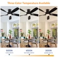 thumbnail image 4 of 56 pulgadas 5 PCS ABS hojas ventilador de techo con el kit de luz 3 color led fuente de luz, CC 6 velocidad, ventilador de techo de control remoto para patio sala de estar, 4 of 5