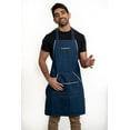 thumbnail image 3 of Multipurpose Blue Denim Chefs Bib Apron - BBQ, Painting, Garden, Cooking for Men and Women with 5 pockets, 3 of 7