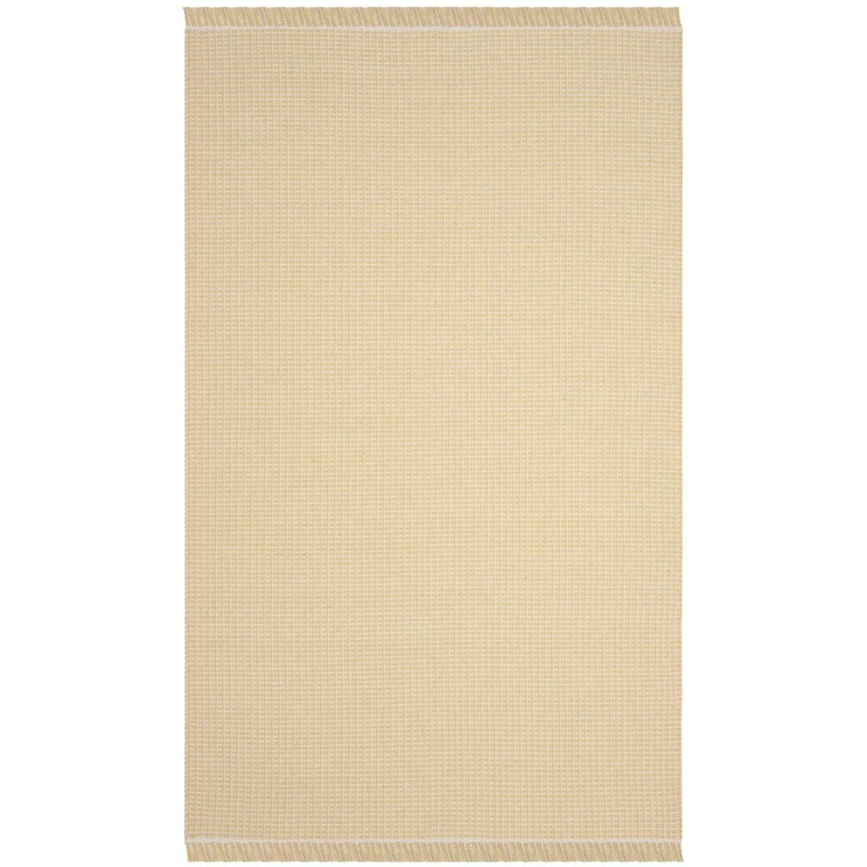 SAFAVIEH Montauk Patton Geometric Cotton Area Rug, Ivory/Yellow, 6' x 6' Square