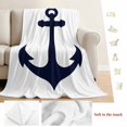 thumbnail image 5 of Nautical Anchor Blanket Soft Cozy Warm Throw Blanket for Couch, Plush Fuzzy Flannel Fleece Blankets for Sofa, Farmhouse Minimalist White Abstract Art Bed Blankets Lightweight Gifts for Women, 50"x60", 5 of 9