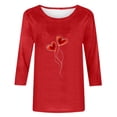 thumbnail image 4 of Xuyuer Women's Casual Daily Round Neck Three-Quarter Sleeve Loose T-Shirt, Comfortable 3/4 Sleeve Top for Spring Summer Everyday Fashion and Relaxed Weekend Wear, 4 of 5