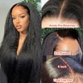 thumbnail image 3 of Kinky Straight Wig Yaki Straight Human Hair Wig 24Inch Kinky Straight Human Hair Wig 180 Density Brazilian Lace Front Wig Human Hair Kinky Curly Natural Color, 3 of 8
