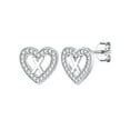 thumbnail image 1 of Pendientes de corazón de plata esterlina Silvora con Letra X Joyería hipoalergénica, 1 of 8