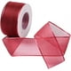 thumbnail image 1 of Cinta de organza roja oscura de 1 pulgada, cinta de malla transparente navideña, gasa de seda con alambre, cintas de tela transparentes, rollo a granel con carrete, 1 of 9