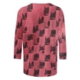 thumbnail image 5 of Jusqu'à 30 % de Réduction DYTTDG T-shirt Grande Taille pour Femmes Manches 3/4 Hauts Imprimés Col Rond Blouse Décontractée Ample Hauts pour Femmes, 5 of 5
