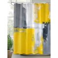 thumbnail image 2 of Watercolor Brush Shower Curtain, Gray Yellow Abstract Modern Graffiti Waterproof Shower Curtain Set with 12 Hooks Lightweight Washable Fabric Shower Curtains for Bathroom 60x72 Inches, 2 of 6
