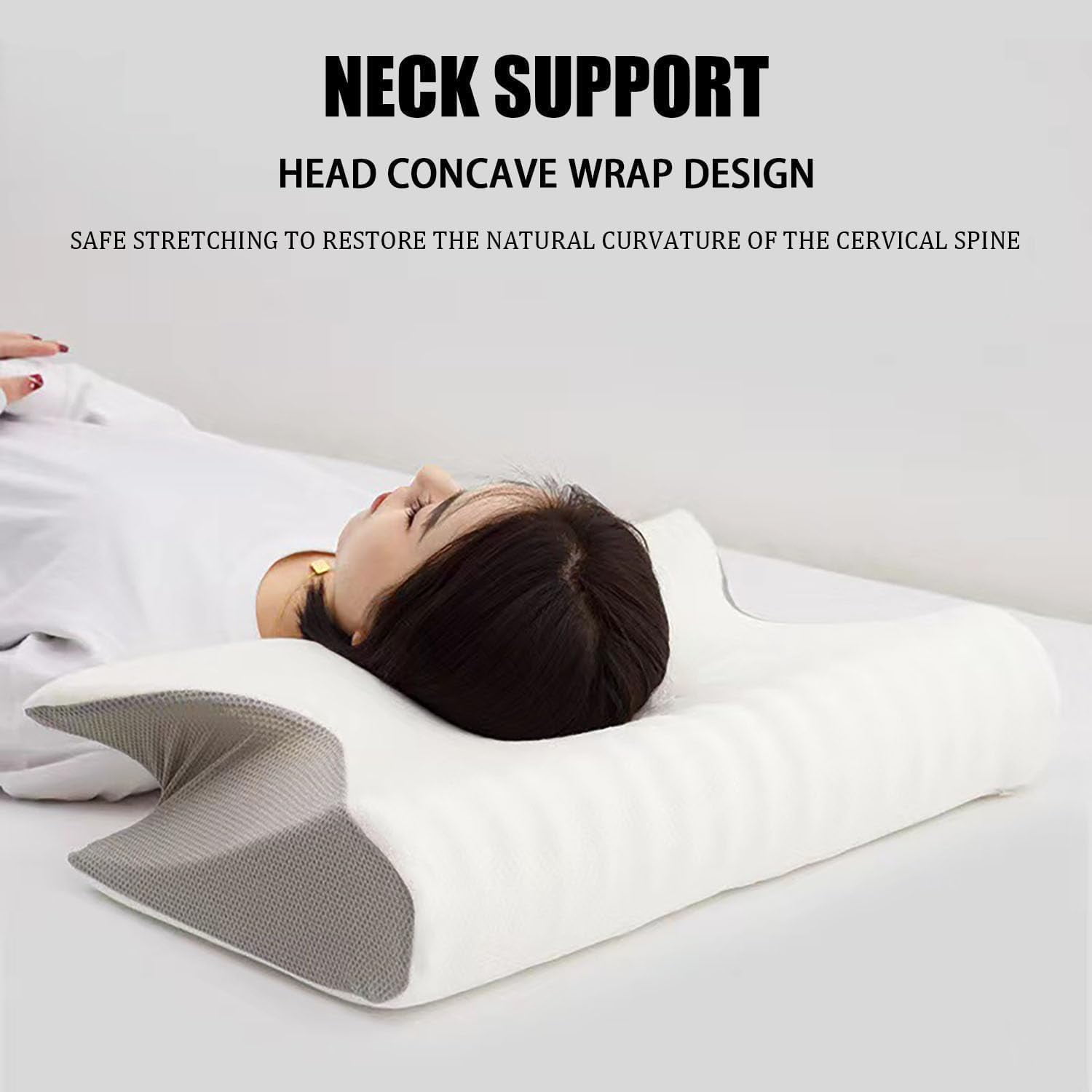 Restora Pillow, Restora Cervical Pillow, Sleep Restora Pillows, 2-in-1 Orthopedic Memory Foam Cervical Pillow for Neck Pain Relief