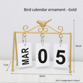 thumbnail image 4 of Bird Calendar Decor Office Calendar Standing Calendar Daily Desktop Calendar Desk Calendar Table Calendar,Gold, 4 of 5