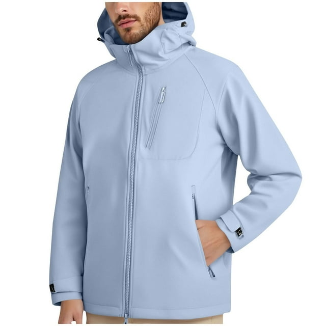 Manteau d'Extérieur Imperméable Coupe-Vent à Capuche avec Poche Zippée et Cordon de Serrage
