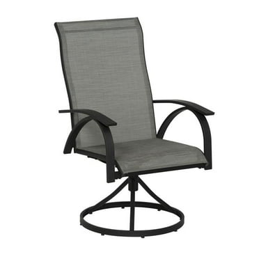 Living Accents Roscoe Black Steel Sling Swivel Chair, Multicolor (Set of 2)