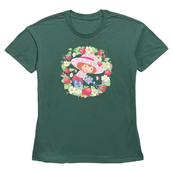 Women's Strawberry Shortcake Flower Wreath Graphic T-Shirt