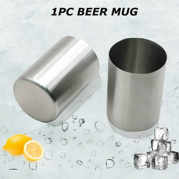 Taza de cerveza de acero inoxidable | Vaso de sake grado alimenticio 304 | Boca recta, vaso tipo pinta | Vaso reutilizable para beber de 300 ml | Vaso duradero para exteriores para picnic, fiestas