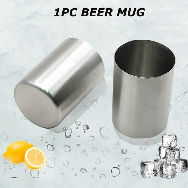Jarra de Cerveza de Acero Inoxidable de 300 Ml | Vaso de Pinta de Boca Recta, Duradero, de Grado Alimenticio 304 | Vaso Reutilizable para Cerveza, Sake y Vino | Vaso Metálico Ligero para Camping, Fie