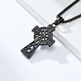 thumbnail image 3 of Celtic Cross Necklace for Men Women, Stainless Steel Irish Knot Cross Pendant, Vintage Celtic Knot Amulet Jewelry Gift, Black, 3 of 4