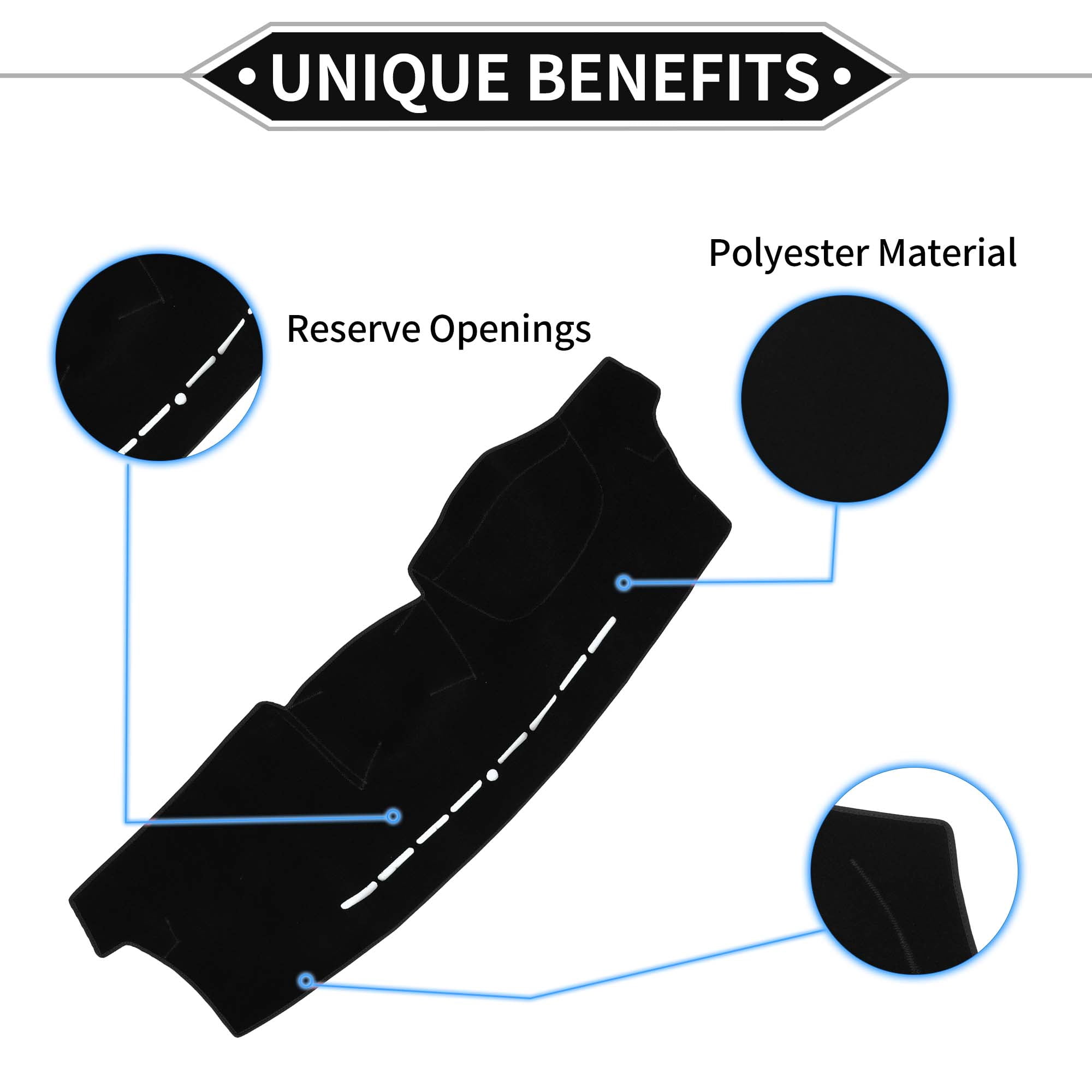 Unique Bargains Dashboard Covers for Hyundai Tucson 2005-2009 Non-Slip Dash Cover Mat Polyester Black Front