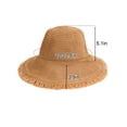 thumbnail image 5 of Deago Summer Straw Beach Sun Hats for Women UV Protection Wide Brim Travel Foldable Fringed Bucket Hat (Beige), 5 of 9