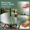 thumbnail image 5 of Round Outdoor Tablecloth with Umbrella Hole and Zipper, Gray Sage Green Tablecloth with Elastic Waterproof, Modern Gradient Geometric Patio Table Covers for 45" - 54" Picnic Pool Tables, 5 of 9
