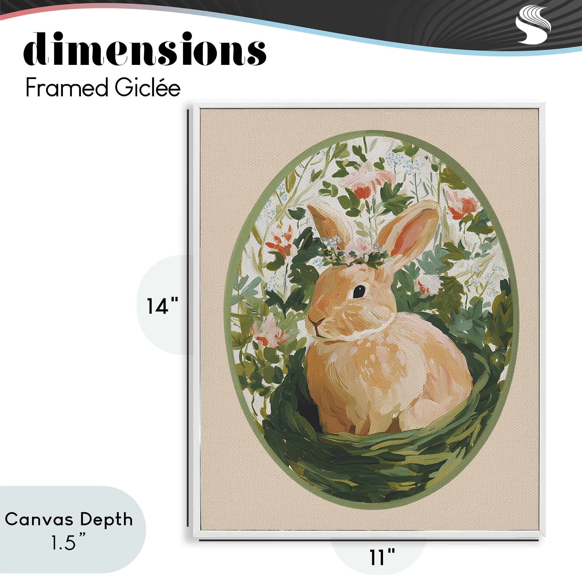 Stupell Industries Bloom Nest Bunny White Framed Giclee Art, design by Yen