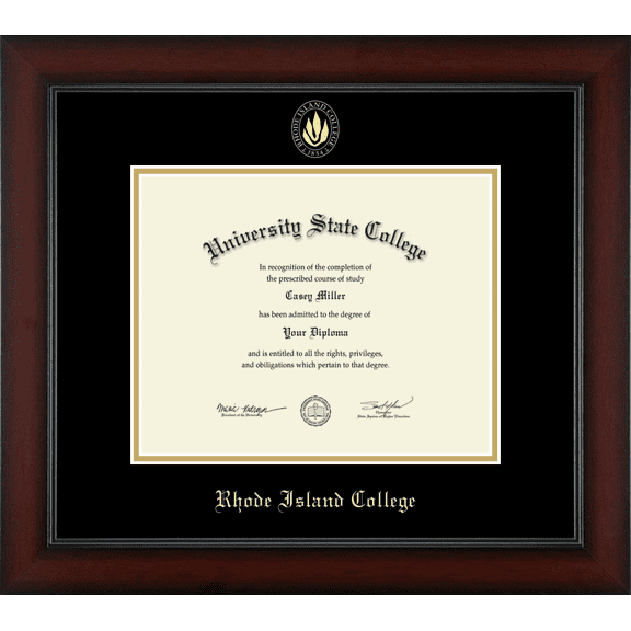 Rhode Island College Diploma Frame, Document Size 10" x 8"